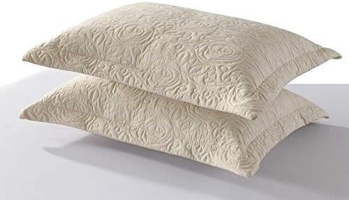 MarCielo 2-Piece Embroidered Pillow Shams, Decorative Microfiber Pillow Covers by MarCielo