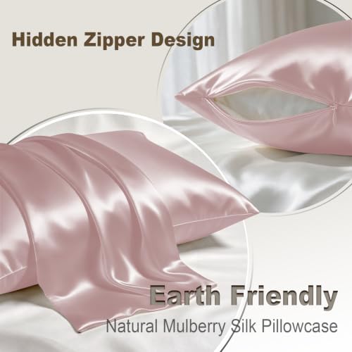 LYSHIN Pink Silk Pillowcase Queen Size - Image 2