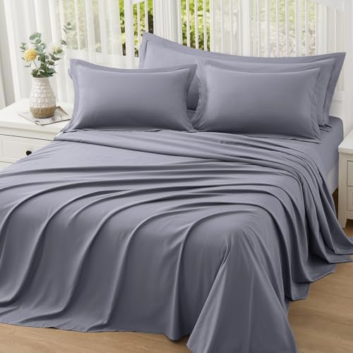 Homiest Gray Pillow Shams Queen Size Set of 2, 2-Inch Flange - Image 7
