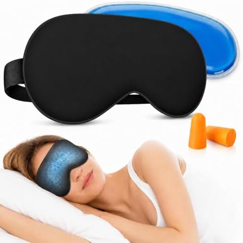 Cooling Sleep Mask with Mulberry Silk Surface & Removable Gel Pack by Unknown