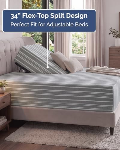 CGK Linens Extra Deep Flex Top Split Head King Fitted Sheet - Image 3