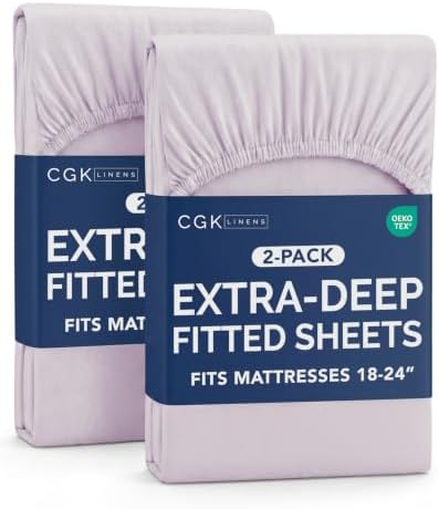 CGK Linens 2 Pack Extra Deep Queen Fitted Sheets by CGKUnlimited