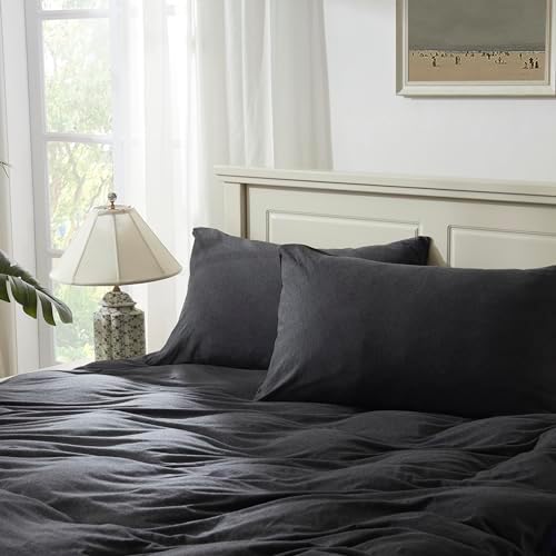 H HOUSEHOLD 100% Jersey Knit Cotton Queen Size Pillowcases Set of 2, Super Soft by HHOUSEHOLD