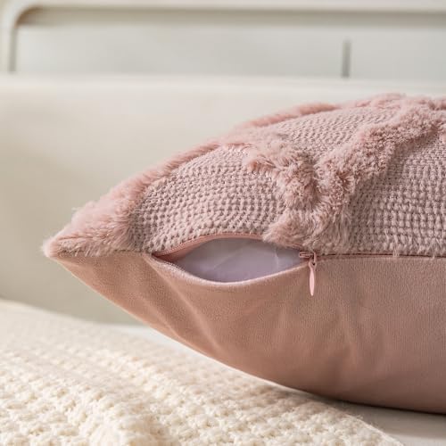 Set of 2 Soft Moroccan Throw Pillow Covers 20x20 Inch Plush Boho Decorative - Image 5