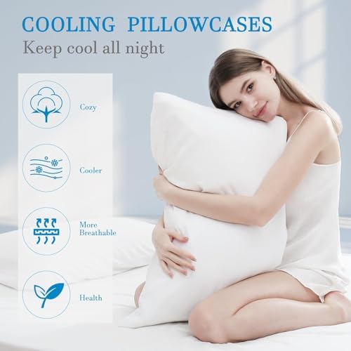 Avolare 2 Pack Cooling Pillow Cases Queen Size, Breathable - Image 2