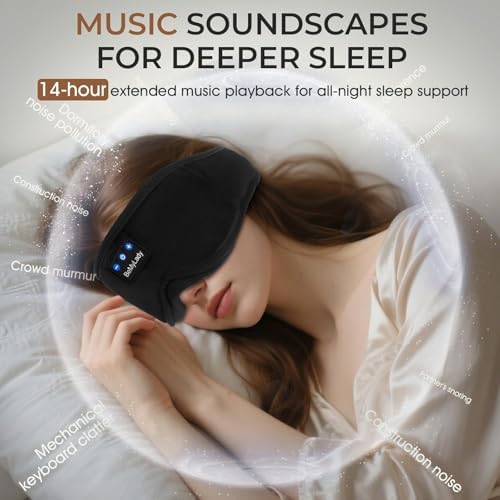 Sleep Mask with Bluetooth Headphone, 100% Blackout, Zero Eye Pressure - Image 4