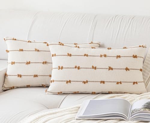 YEENAASY Boho Throw Pillow Covers 12x20 Set of 2 Farmhouse Pillow Cases by YEENAASY