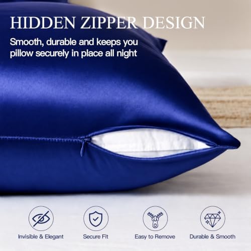 Mulberry Silk Pillow Cases for Hair and Skin, Egyptain Blue - Image 6