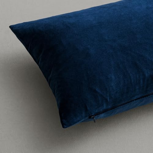 MIULEE Velvet Throw Pillow Covers 18x18 Inch Pack of 2 Dark Blue - Image 6