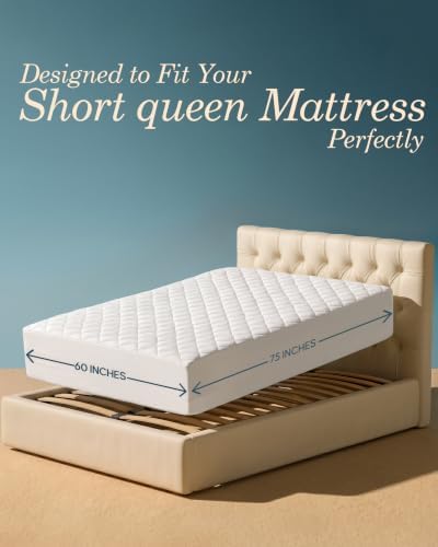 Short Queen Mattress Pad Mattress Protector Topper Fits 16" Deep Pocket - Image 2