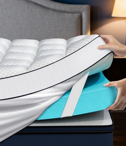 Full 4 Inch Dual Layer Memory Foam Mattress Topper, Cooling Gel Pad by Panyu