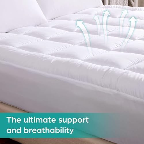 WhatsBedding Waterproof Mattress Topper Cal-King Size Cotton Top Down - Image 4
