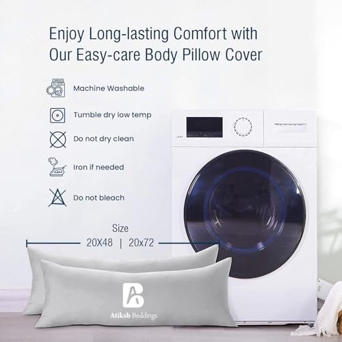 Body Pillow case with Zipper Closure 100% Egyptian Cotton 500 Thread Count Pack - Image 6