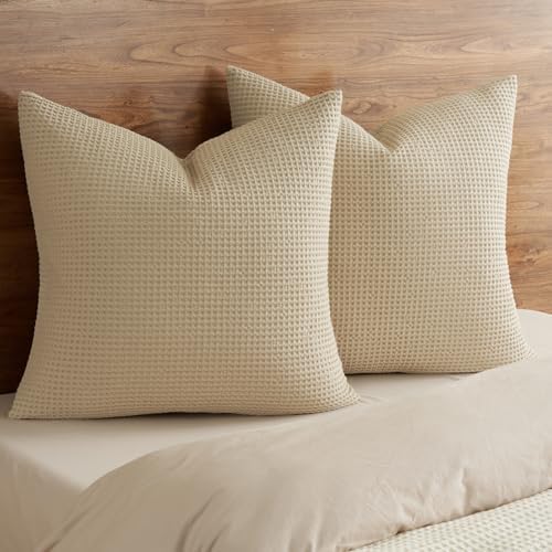 PHF Cotton Waffle Euro Shams 26" x 26", No Insert by PHF