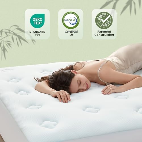 Hansleep Twin Memory Foam Mattress Topper, Soft Pillow Top Mattress Pad - Image 5