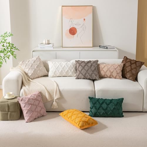 Set of 2 Soft Moroccan Throw Pillow Covers 20x20 Inch Plush Boho Decorative - Image 7