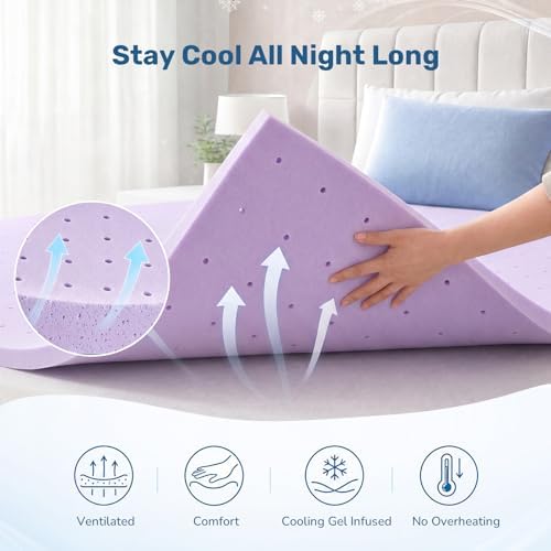Sweetcrispy Mattress Topper Twin, 4 Inch Cooling Gel Memory Foam Mattress Pad - Image 3