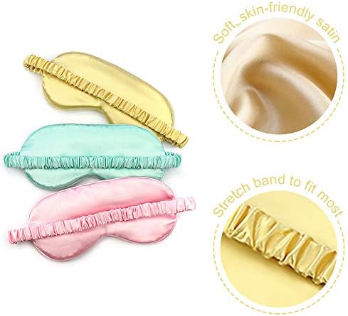 Silk Satin Eye Mask Color Assorted 6-Pack Smooth Sleeping Mask Eye Shade - Image 3