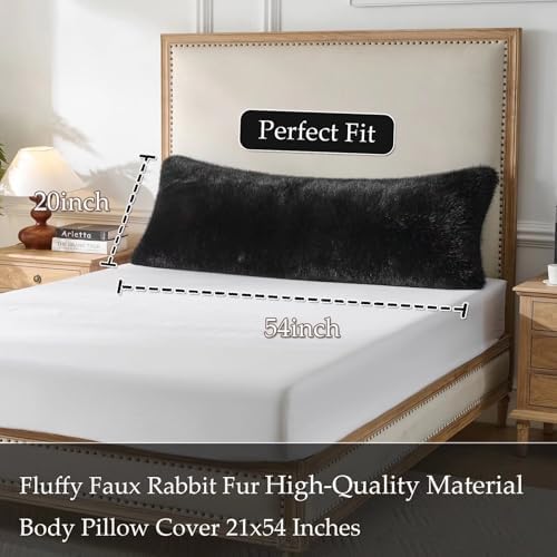 20x54 inch Luxury Fluffy Body Pillow Cover, Shaggy Furry Body Pillowcase - Image 2