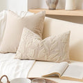 BlissBlush Decorative Lumbar Pillow Cover 12x20, Floral Tufted Rectangular by BlissBlush