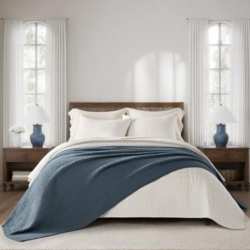 EVERGRACEHOME Chunky Chenille Knit Throw Blanket, Stormy Blue by EVERGRACE