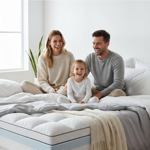 King Size Dual Layer 4 Inch Memory Foam Mattress Topper, 2 Inch Gel Memory Foam - Image 6