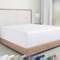 Soft Natural 100% Cotton Sateen Extra Long Twin Fitted Sheets, Bright White by CaliforniaDesignDen