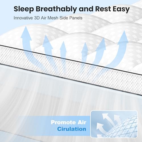 Twin Size Dual Layer 4 Inch Memory Foam Mattress Topper, 2 Inch Gel Memory Foam - Image 3