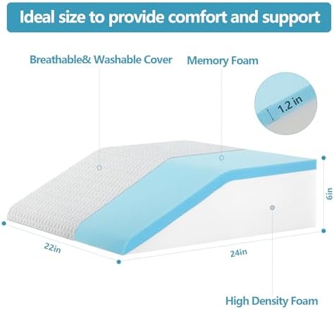 Nordjager Leg Elevation Pillow, 6 Inch Memory Foam Support Cushion - Image 3