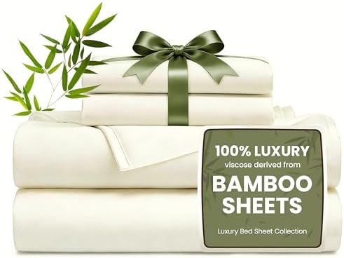 Love's cabin 4 Piece King Size Sheet Set, 100% Rayon Derived from Bamboo by Lovescabin