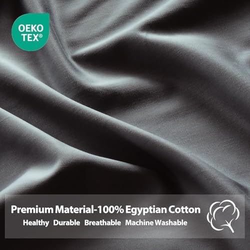 King Size Pillow Protector Set of 2, 100% Egyptian Cotton Pillow Cases - Image 3