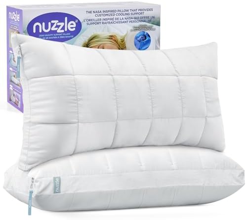 Nuzzle Adjustable Neck Pillow King Size Set of 2, Soft Luxury Hotel Feel by Nuzzlepillow