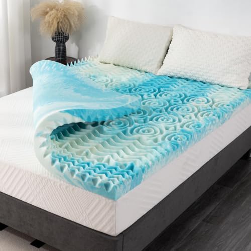 MLILY 2 Inch Cal King 5-Zone Gel Memory Foam Egg Crate Mattress Topper by MLILY