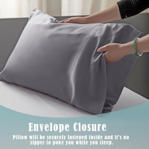 TELUS Pillow Cases Standard Size 2 Pack, Bamboo Rayon & Lyocell Pillowcase - Image 4