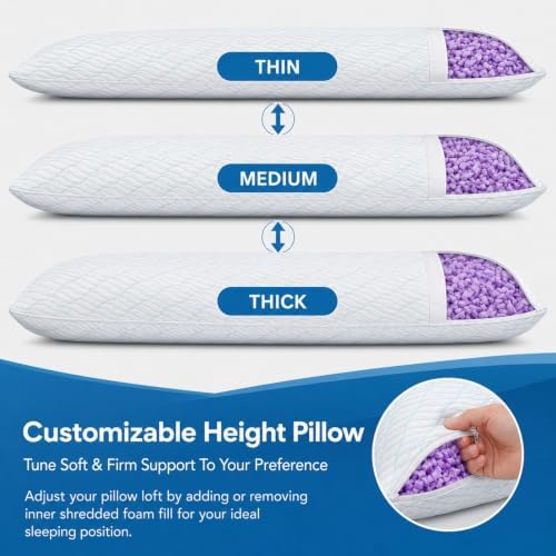 WISHSMILE Cooling Shredded Memory Foam Body Pillows - Image 7
