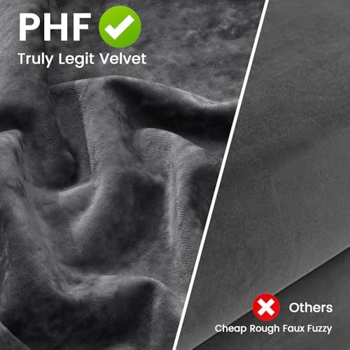 PHF Truly Velvet Pillowcases Standard Size 20" x 26", Dark Grey, No Insert - Image 6