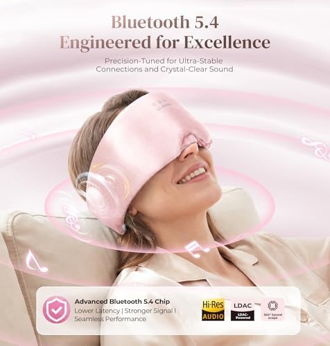 LC-dolida 3D Silk Bluetooth Sleep Mask, Mulberry Silk Sleep Mask - Image 4