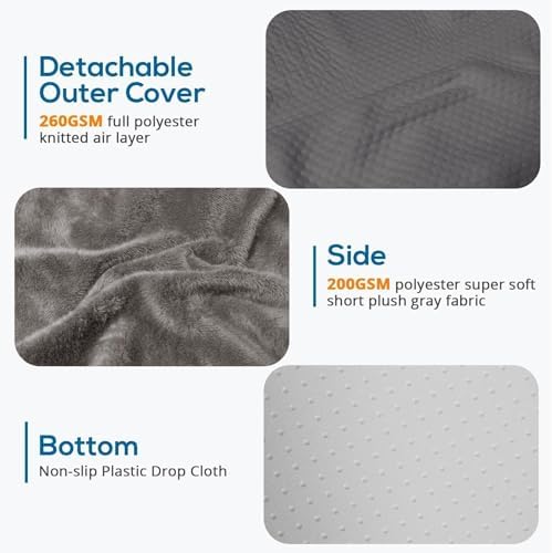 Sasttie Wedge Pillow 24x24x12 inch, Memory Foam Bed Wedge, Solid Dark Gray - Image 4