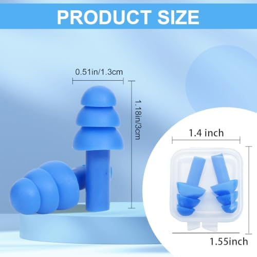 Ear Plugs for Sleeping, Reusable Earplugs for Noise Reduction, 8 Pairs Silicone - Image 2