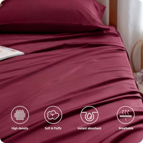Bedsure PureWoven 100% Rayon Derived from Bamboo, Twin XL Sheets, 3 Pieces - Image 2