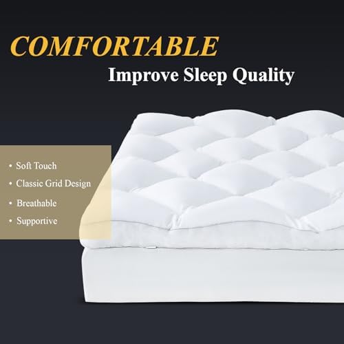 DOWNCOOL 3 Inch Queen Mattress Topper, Ultra Thick and Fluffy Supportive Memory - Image 7
