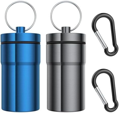 Portable Pill Case Keychain, Large Waterproof Aluminum Pill Container by Urekt