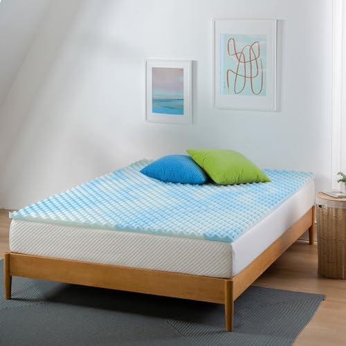 ZINUS 1.5 Inch Swirl Gel Cooling Memory Foam Mattress Topper, More Convenient - Image 7