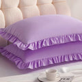 Ruffled Standard Pillow Shams, 2 Pack, 20x26 Inches, Light Purple by Aerlomi