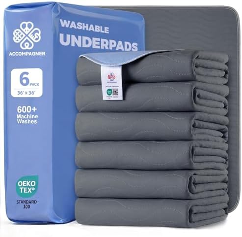 Accompagner Incontinence Bed Pads Washable Waterproof, Ultra-Absorbent Reusable by Accompagner