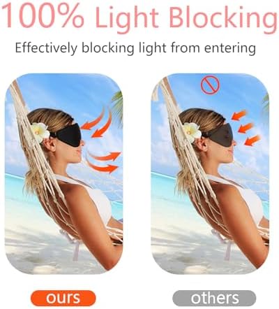 Sleep Mask 3D Eye Mask for Sleeping 100% Light Blocking Eye Covers - Image 4