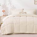 Love's cabin Queen Comforter Set Beige, 7 Pieces Queen Bed in a Bag, All Season by Lovescabin
