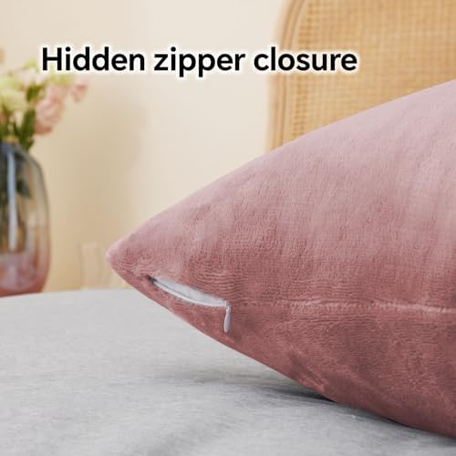 BEDELITE Flannel Pillow Cases Queen Size Set of 2, Dusty Pink, 20x30 Inches - Image 6