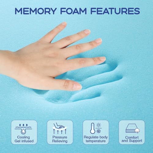 VALUXE Twin Mattress Topper 2 Inch Cooling Gel Memory Foam - Image 3