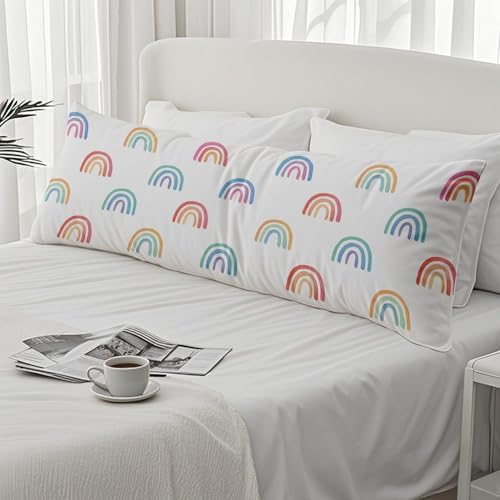 Boho Pastel Rainbow 20x54 Body Pillow Cover, Girl Nursery Decor, Boho - Image 4